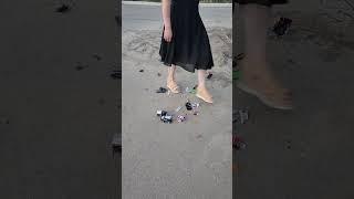 stomping on toy cars #asmrcrush #asmrsounds #stomping #satisfying