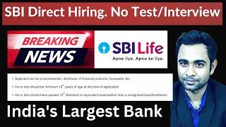 SBI Work From Home Hiring  No Test  No Interview  10th Pass Eligible