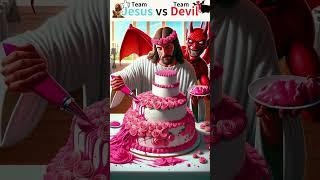 Jesus vs Devil Wedding Cake Showdown #jesus #edit #devil #god