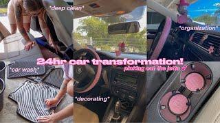 DEEP CLEAN & DECORATE MY CAR WITH ME  *24hr car transformation*