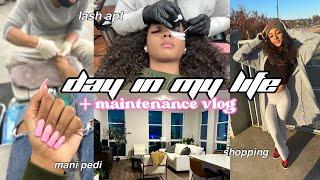 day in my life  maintenance vlog *lashes + nails*  new apartment shopping  Living Alone at 20