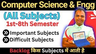 BTech CSE Subjects Syllabus 1st Year Semester to 4th Year All Subjects in BTech CSE #btechcse