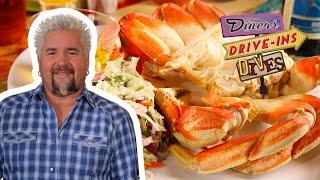 Guy Fieri Eats Dungeness Crab and Cajun Crawfish PIE  Diners Drive-Ins and Dives  Food Network