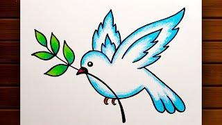 How to Draw Dove  Pigeon Drawing  Peace Dove Drawing  Pigeon Drawing Step by Step.