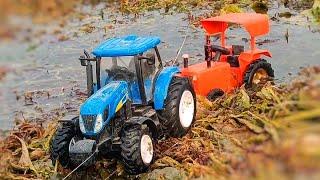 New Tractor Stuck In Heavy Mud Rescue By New Holland Tractor  Tractor Video  Bommu Kutty 