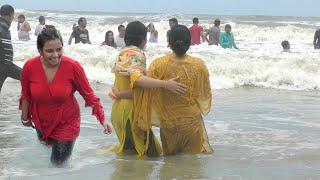 COXS BAZAR SEA BEACH  Tour of Sugandha Beach  Sea Bath Activities and Beach Walk 4K   Part -26