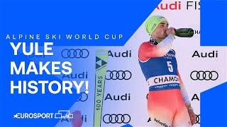 Daniel Yule makes HISTORY by winning Chamonix slalom from 30th after first run   Eurosport