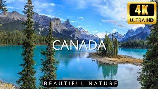 FLYING OVER CANADA 4K ULTRA HD - BEAUTIFUL NATURE SCENERY WITH RELAXING MUSIC FOR SLEEPING STUDY