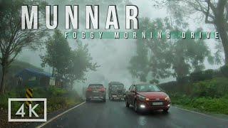 Misty Morning Drive to Munnar Hills in Kerala  4K Ultra HD Driving video in India