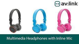 AVLink Multimedia Headphones with Inline Microphone