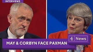 Jeremy Paxman interviews Jeremy Corbyn and Theresa May