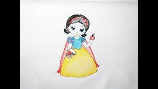 How To Draw Snow White Disney Cartoon Easy