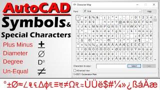 #44  Symbols & Special Characters AutoCAD  Plus Minus  Diameter  Degree symbol deepakverma