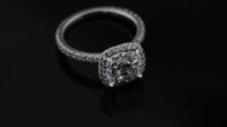 Featuring a 2.27ct F-VVS2 Cushion Brilliant Diamond set in a Micro Pave Halo