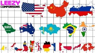 Country Size Comparison  All 195 Countrys  LeeZY Comparisons