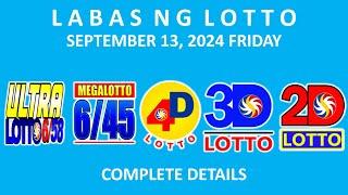 Lotto Result Today 9pm September 13 2024  PCSO Complete Details