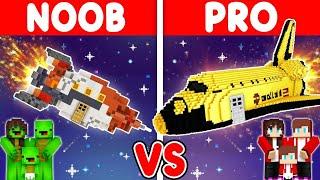 Mikey Family & JJ Family - NOOB vs PRO  Rocket House Build Challenge in Minecraft Maizen