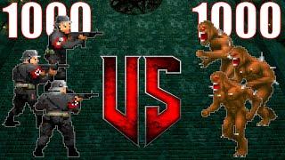 1000 Nazi vs 1000 imps - BRUTAL DOOM Monster Infighting - Full HD NPC Battles