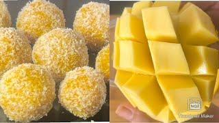 Mango coconut ladoo recipe  only 3 ingredients mango ladoo recipe  how to make mango coconut laddu