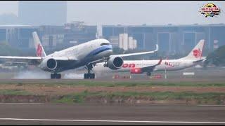Keren... Pesawat China Airlines Landing di bandara internasional Soekarno Hatta