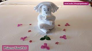 towel art  how to make towel art princess  simple decorative towel folding