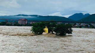 नारायणी नदीमा हेर्दा हेर्दै उर्लियो बाढी  गैंडाकोट नारायणी किनारको घरहरु जोखिम मा #heavyrain