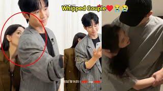 Whipped Couple Jung Hae Ins Adorable Reaction with Jung So Min hiding at his back️