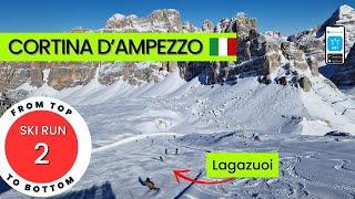 Cortina dAmpezzo Italy  ski run 2 Falzarego - Lagazuoi from top to bottom