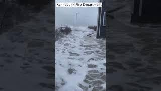 Dangerous flooding at Middle Beach Kennebunk Maine on Jan. 10 2024 #flooding #weather #maine
