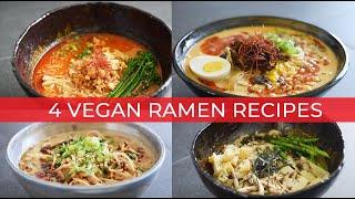 VEGAN RAMEN RECIPES  Spicy Tan Tan  Coconut Chili  Peanut Satay  Chickpea Miso ビーガンラーメンレシピ