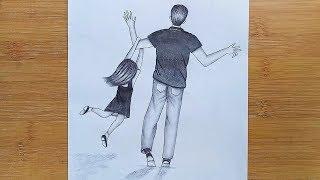 How to draw Fathers Day drawing with pencil sketch...