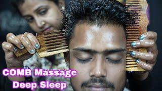 ASMR Heavy Oil Wooden Comb Massage  Comb Massage For Best Relaxation  Head Scratching Deep Sleep