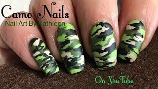 Matte Camo Nails - Easy Camouflage Nail Art