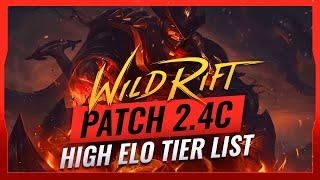 BEST HIGH ELO Champions TIER List - Patch 2.4C - Wild Rift LoL Mobile