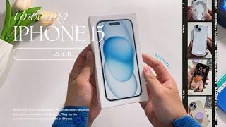 Iphone 15 blue🩵 unboxing  accessories  paphawin.s