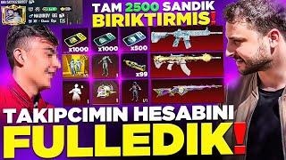 2500 SANDIK BİRİKTİRMİŞ TAKİPÇİMİN HESABINI FULLEDİK SEVİNÇTEN AĞLADI KARDAŞIM PUBG MOBILE