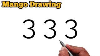 How to draw Mango from number 333  Easy Mango drawing for beginners  number drawing