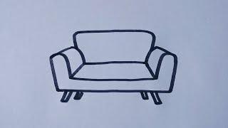 How to draw a sofa Easy drawing step by step