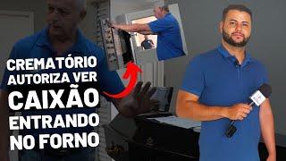 BASTIDORES DO CREMATÓRIO EM QUE É POSSÍVEL VER O CAIXÃO ENTRANDO NO FORNO