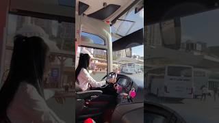 girl bus driver #bus #professionaldriver #pakistanigirl #travel #schooldriver #truck #driving