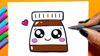 COMO DESENHAR UM POTE DE NUTELLA CHOCOLATE KAWAII