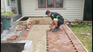 Timelapse Herringbone Paving installation