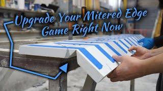How to Glue a Mitered edge - Drop Front - Waterfall Leg on any Stone or Granite. So Easy