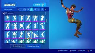 Bullseye skin showcase with almost all emotes from fortnite 