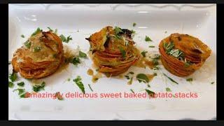 A Delectable Treat Sweet Baked Potato Stack Recipe #food