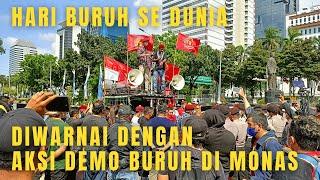 Update Kondisi Terkini Aksi Demo Hari Buruh di Kawasan Patung Kuda Monas Jakarta