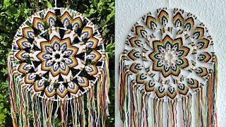 Macrame Mandala Dream Catcher Peacock Pattern 