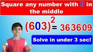 How to square any number with 0 in the middle in less than 3 seconds  Easy and fast math trick
