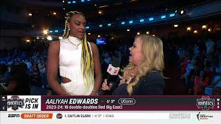  AALIYAH EDWARDS #6 PICK AT 2024 WNBA DRAFT BY WASHINGTON MYSTICS + Interview  UConn Huskies