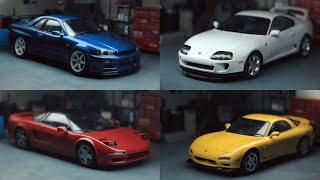 ASMR Model Car Building Compilation - Toyota Supra Nissan R34 GT-R Mazda RX7 & Honda NSX